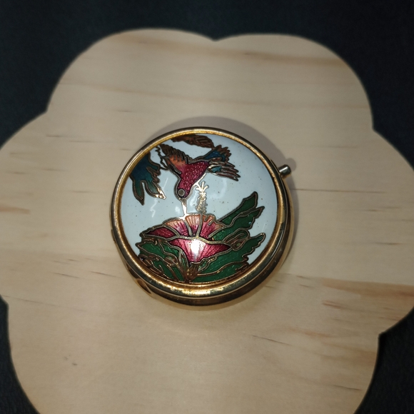 Vintage Elegant Cloisonne' Pill Box - Picture 2 of 4